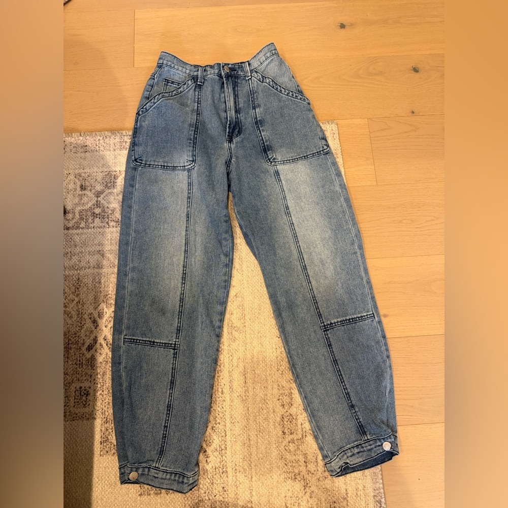 Elan Indigo Elastic Waist Denim Shorts